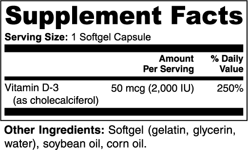 Vitamin D3 2,000 IU